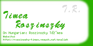 timea roszinszky business card